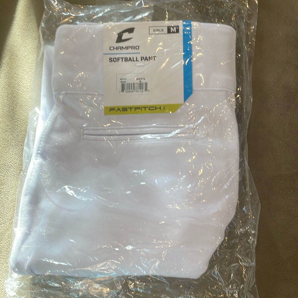 Champion white youth medium softball pant
